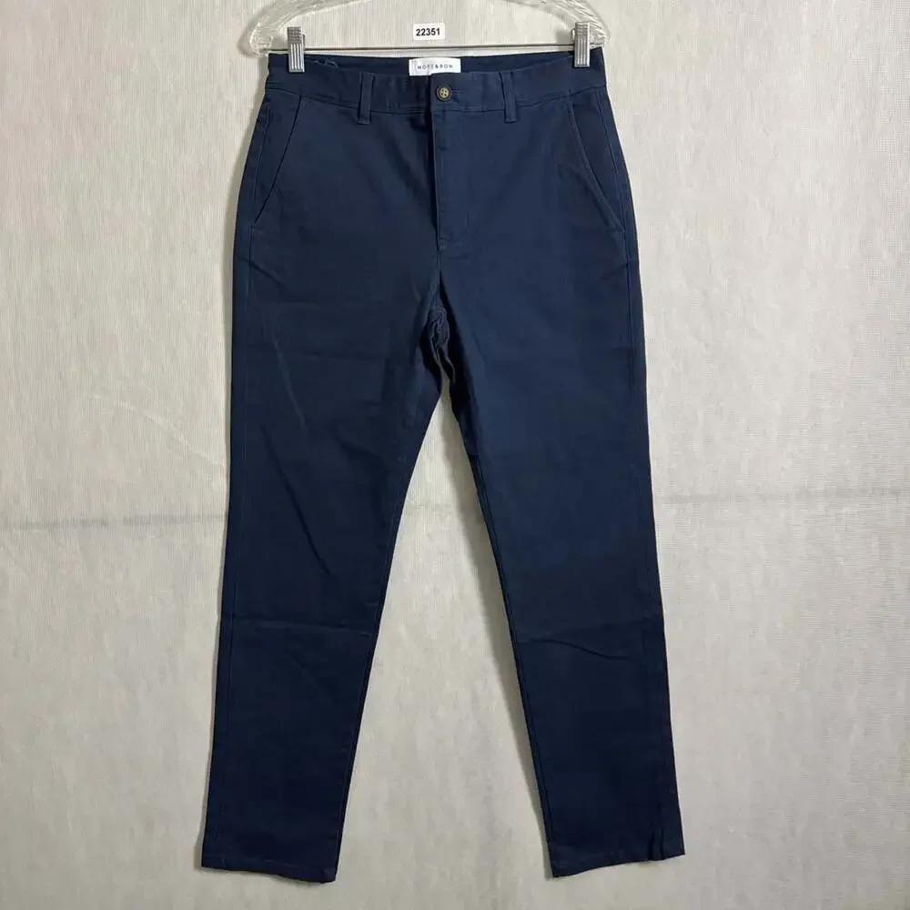Mott & Bow Men's Size 30x30 Dark Blue The Twill Chino Slim Straight Charles Pant